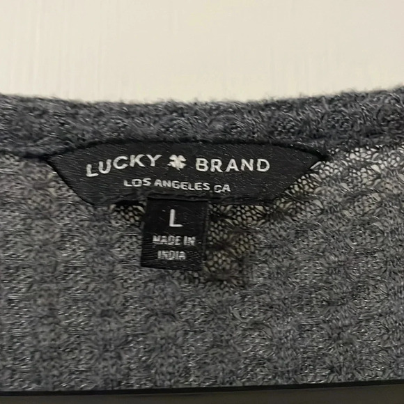 Lucky Brand Womens Flare Sleeve Casual Thermal Top Size L - Picture 4 of 6